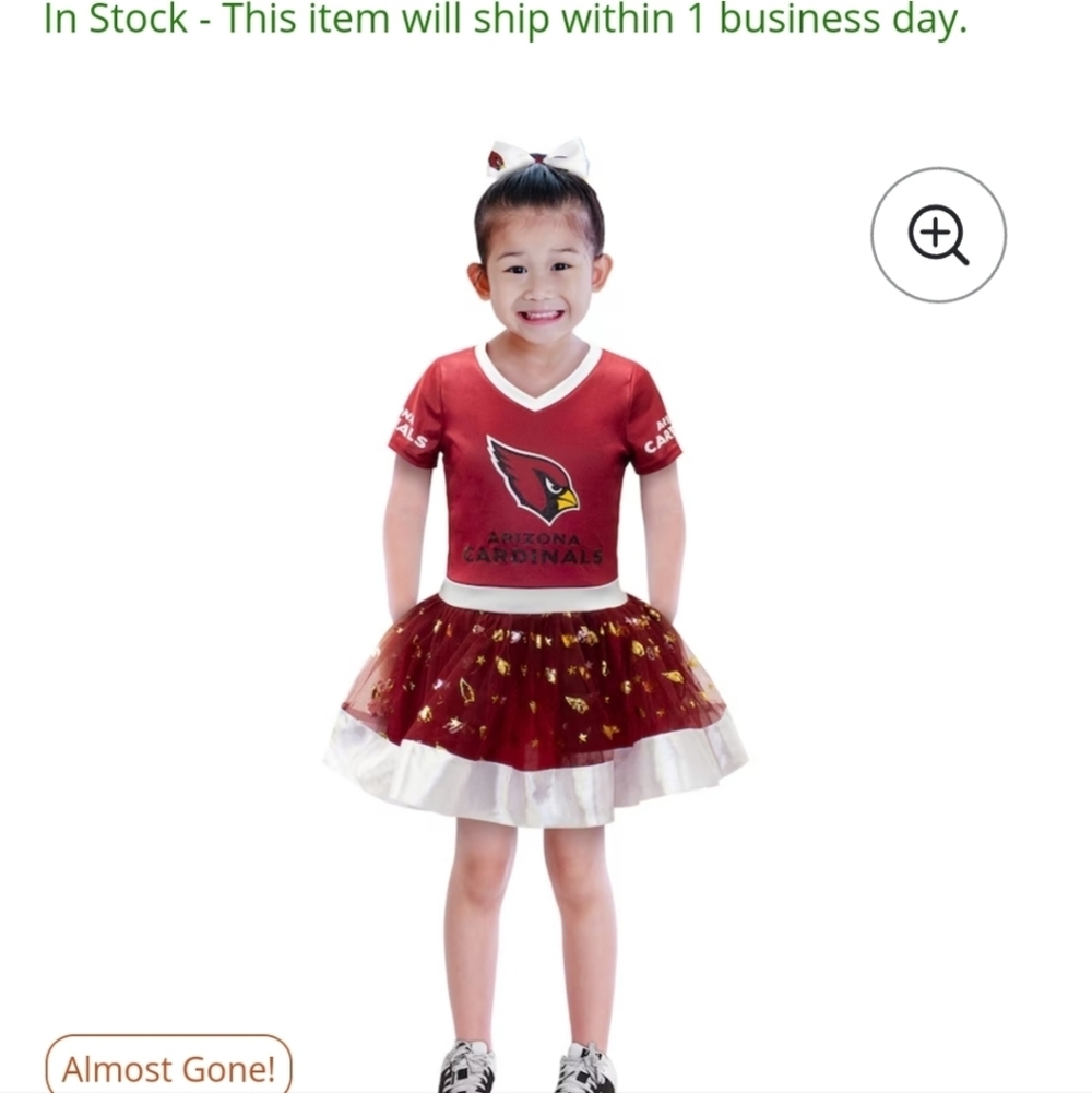 NWT‎ Arizona Cardinals NFL Youth TUTU GameDay outfit costume cosplay